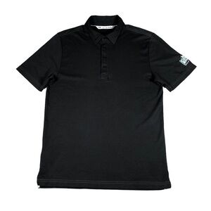 Travis Mathew Polo Mens M Black Pima Cotton Golf Short Sleeve Shirt Solid Active